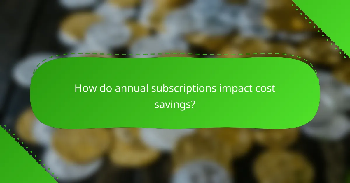 How do annual subscriptions impact cost savings?