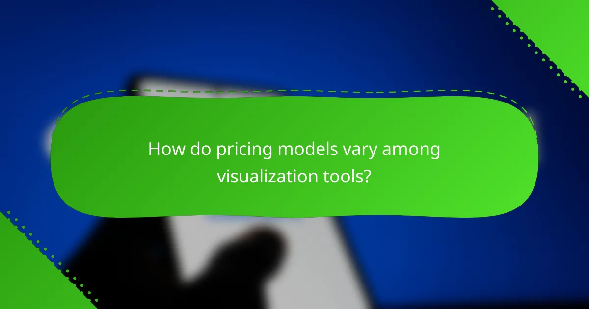 How do pricing models vary among visualization tools?