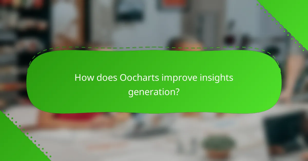 How does Oocharts improve insights generation?