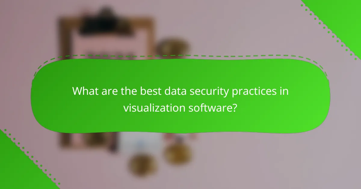 What are the best data security practices in visualization software?