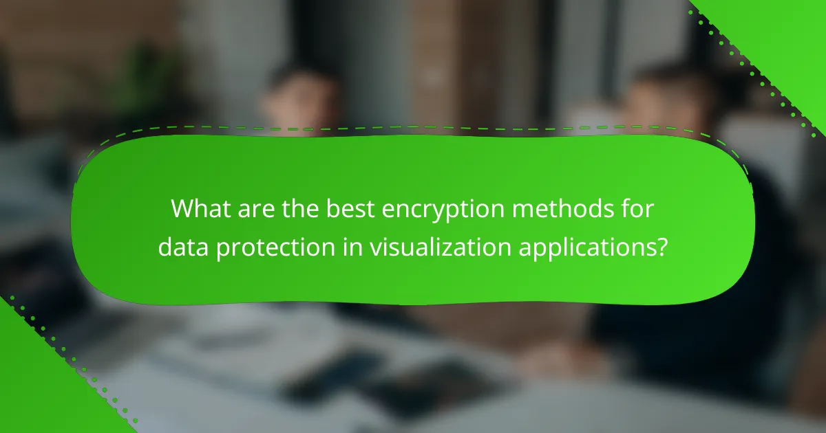 What are the best encryption methods for data protection in visualization applications?