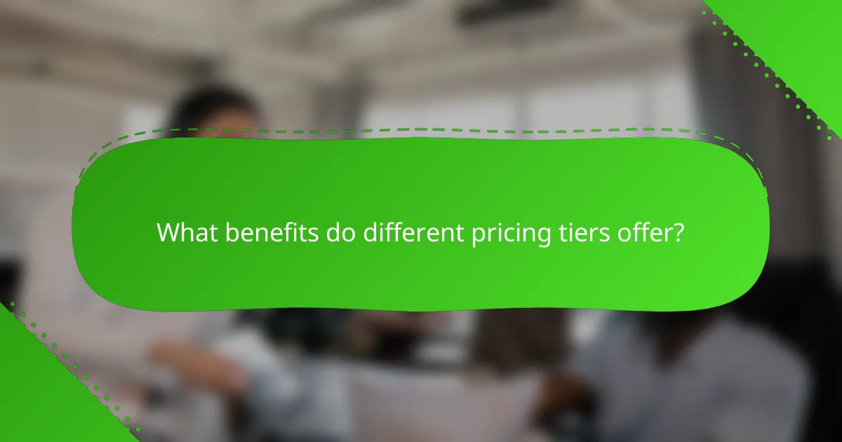What benefits do different pricing tiers offer?